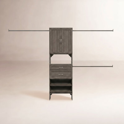 84" W - 120" W Closet System with Doors, Drawers and Shoe Shelves