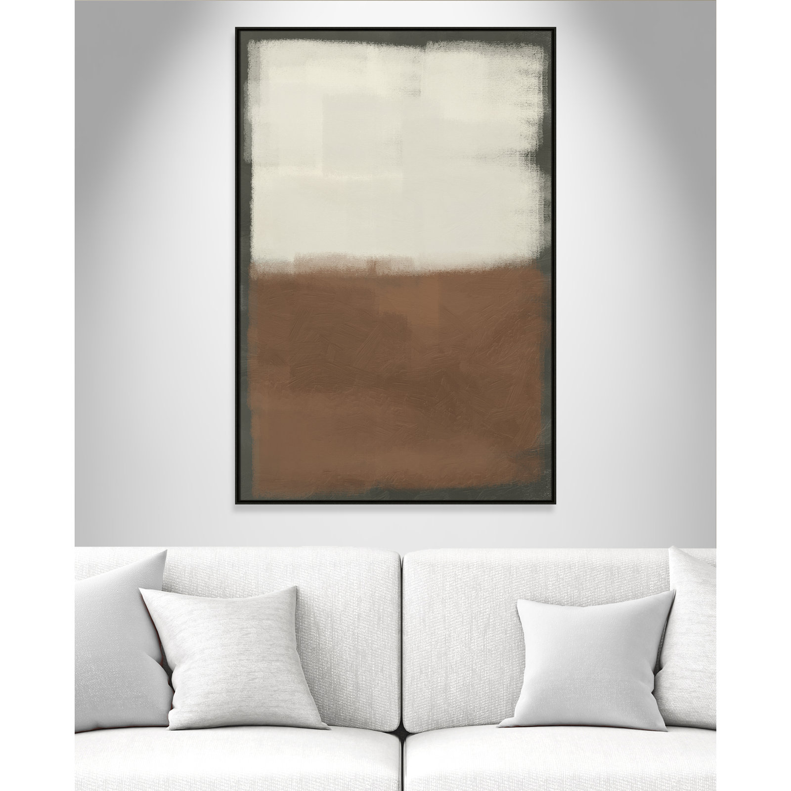 Alabaster Burst 2 - Floater Frame Print on Canvas, 61.5" H x 41.5" W x 2" D, Espresso 