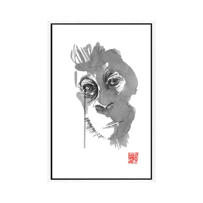 Borneo II by Péchane - Painting on Canvas, 66.04 cm H x 45.72 cm W, White Framed