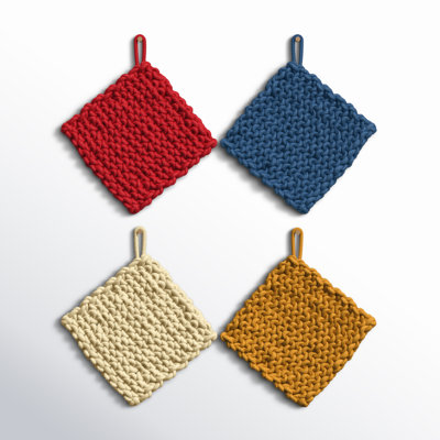 4-Piece Cotton Crocheted Potholders