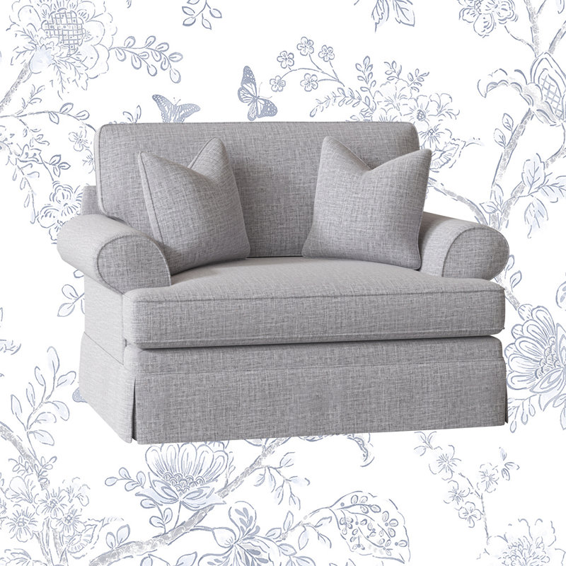 Brookner Upholstered Armchair, Zuma Pumice Textured Linen