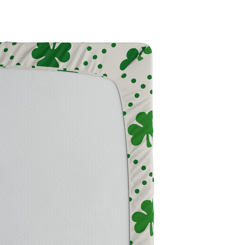 Full Green Floral Microfiber Fitted Bed Sheet