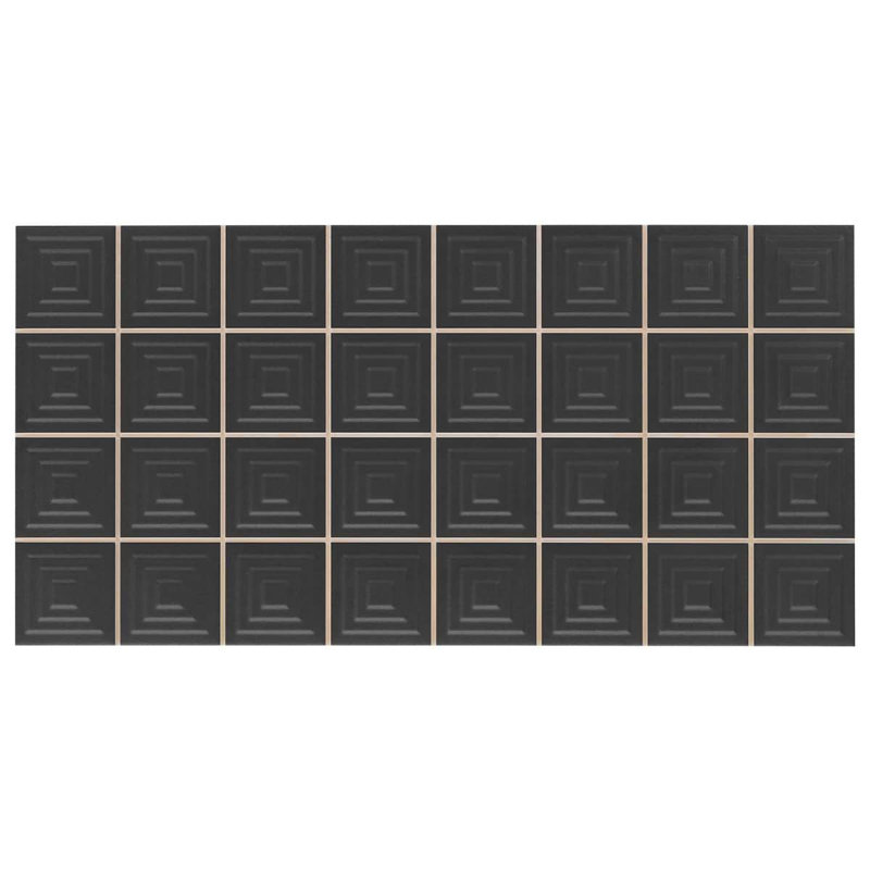 Kinzie Pyramid 8X16 3D Matte Ceramic Tile, Charcoal