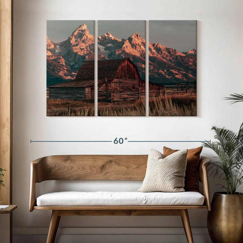 Lilie Scenic Teton Barn, H 32 po x l 50 po
