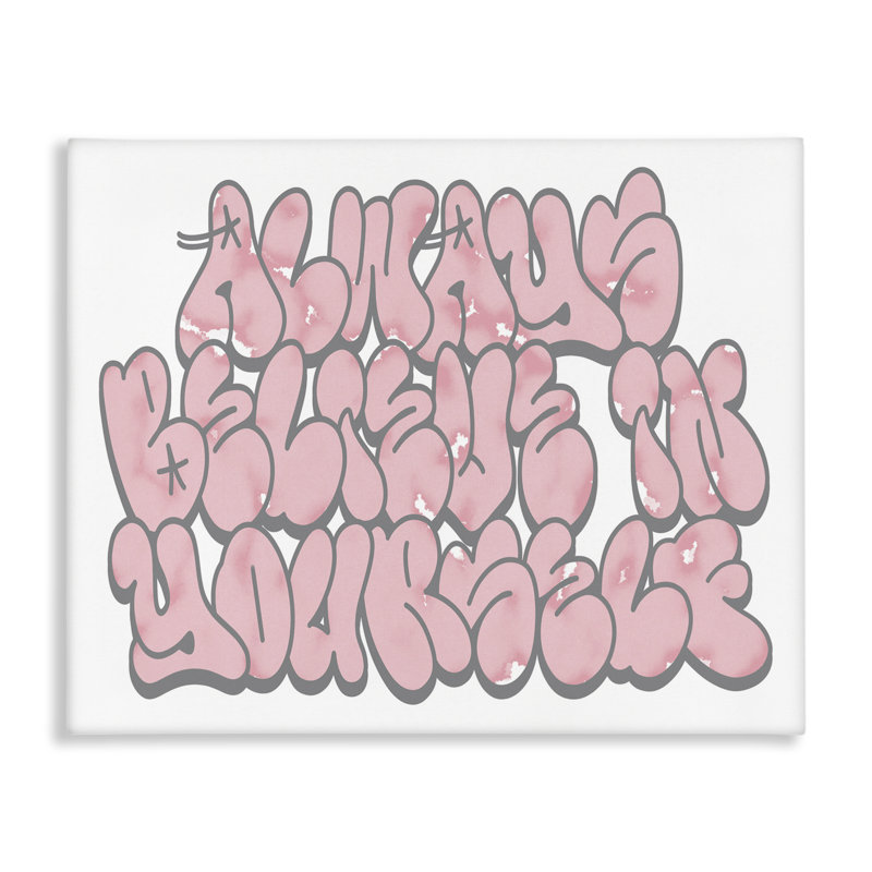 «Believe in Yourself», toile de graffiti, design par Marcus Prime, 16" H x 20" W