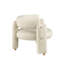 Élégante chaise d'appoint blanche avec ourlet élégant et support ergonomique en tissu à structure stable