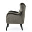 Fauteuil en velours gris avec un design moderne et confortable à oreilles-616215057