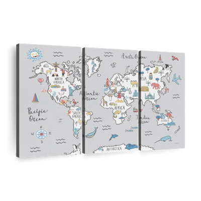 «World Map Pastel» sur toile