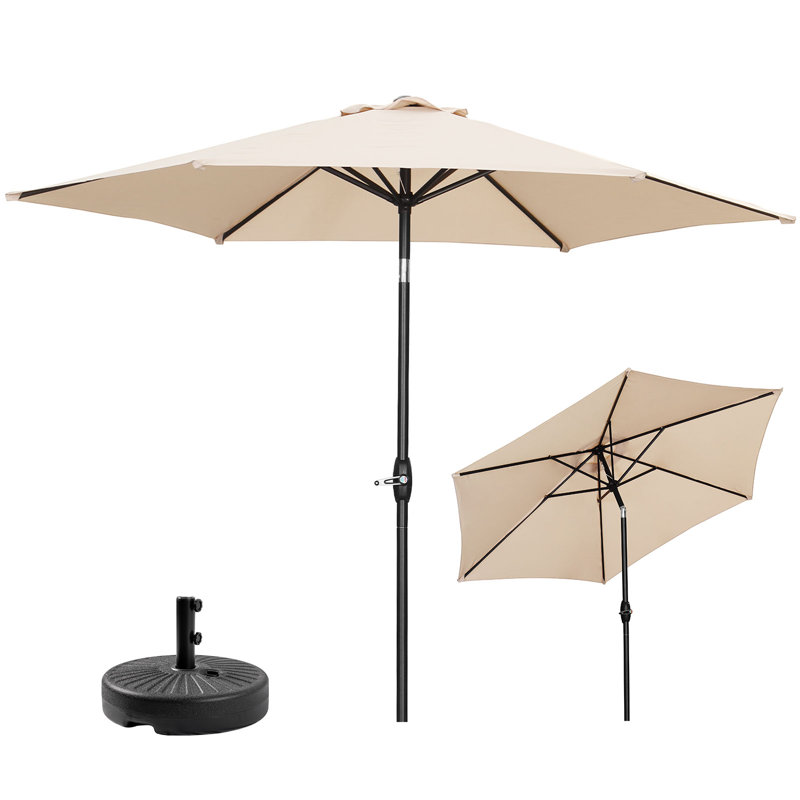Parasol de marché 9 pi avec base Ehmann, Kaki