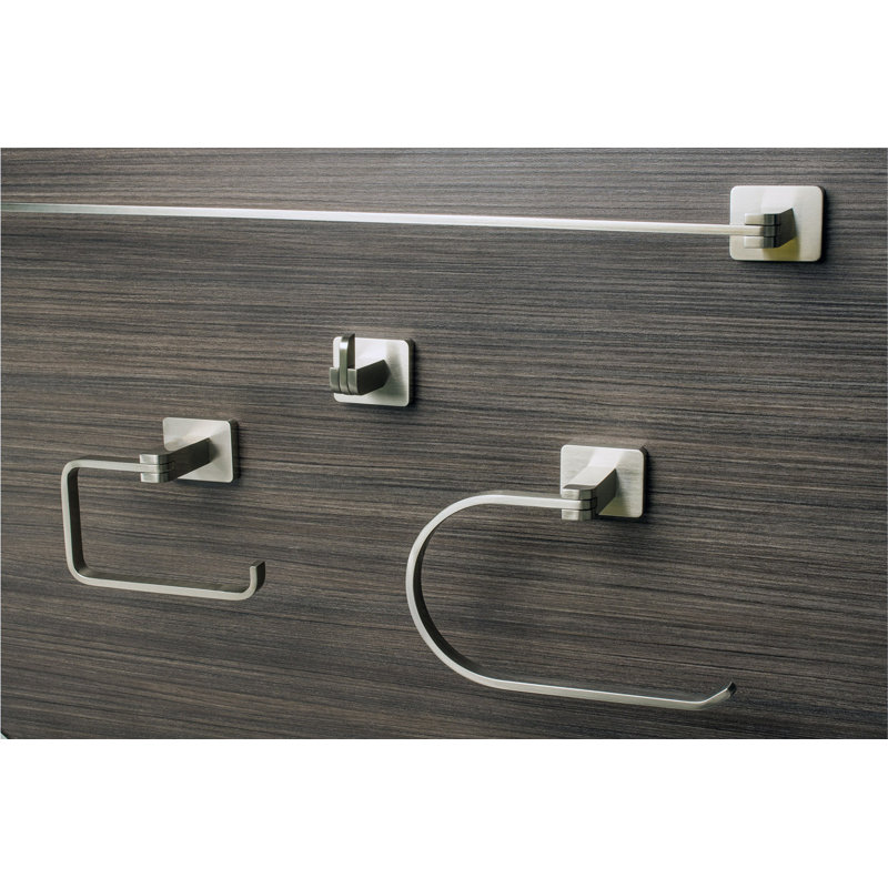 Ensemble de quincaillerie de salle de bain 4 pièces Bern, Nickel satiné
