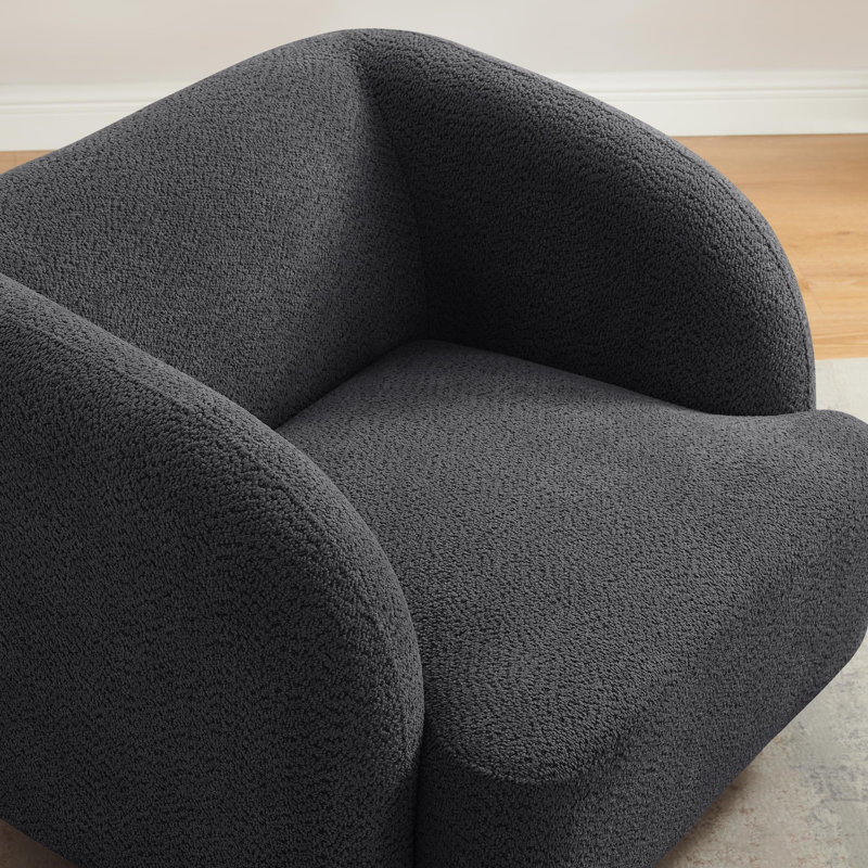 37Inch Upholstered Arm Chair With Wood Legs (Set Of 2), Gray