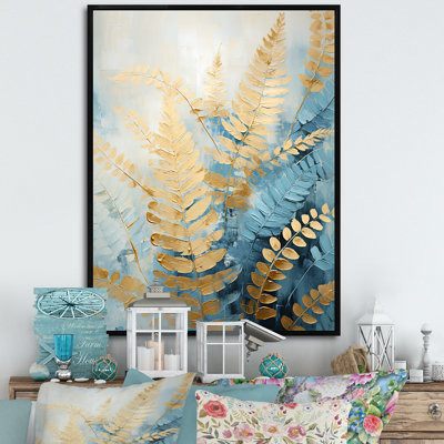 "Blue and Golden Ferns Symphony VI", reproduction d'art sur toile