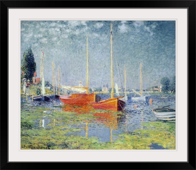 «Argenteuil, 1875» par Claude Monet, reproduction d'art, H 32 po x l 38 po x P 1 po, Cadre noir