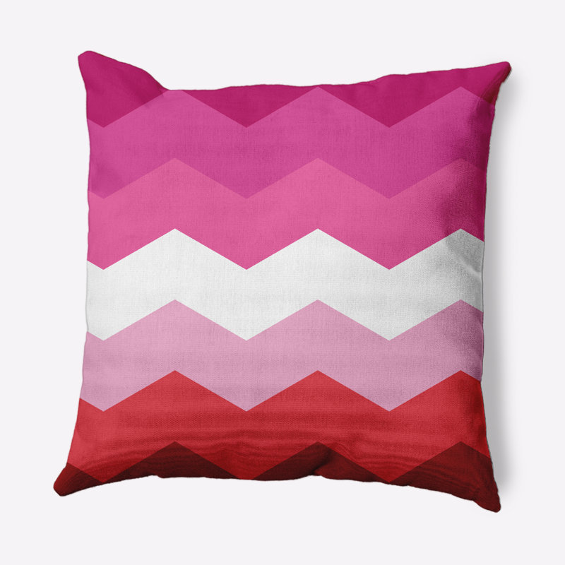 Coussin décoratif à chevrons, H 20 po x l 20 po, Rose