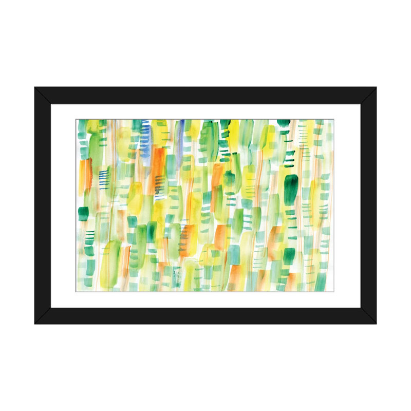 «In Entre Greens», reproduction d'art sur toile, Papier d'art encadré noir, Blanc, H 24 po x l 32 po x P 1 po