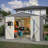 10x10 Ft Outdoor Shed, Metal With Advanced Corrosion Resistance, Lockable Doors, Ventilation - Grey For Garden Galvanized Steel, Durability Patio-118124184-118124185