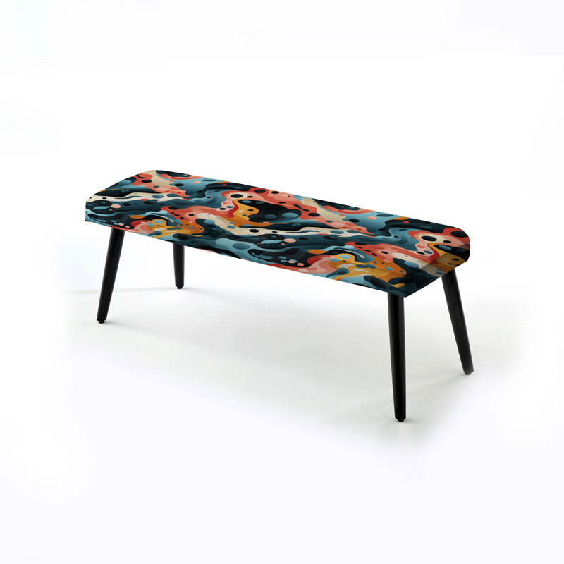 Rose et bleu Nomadic Evasion - Banc rembourré abstrait noir