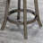 30" Bar Height X-Back Swivel Stool, Weathered Gray Finish Grey, Fabric Seat-1733847510