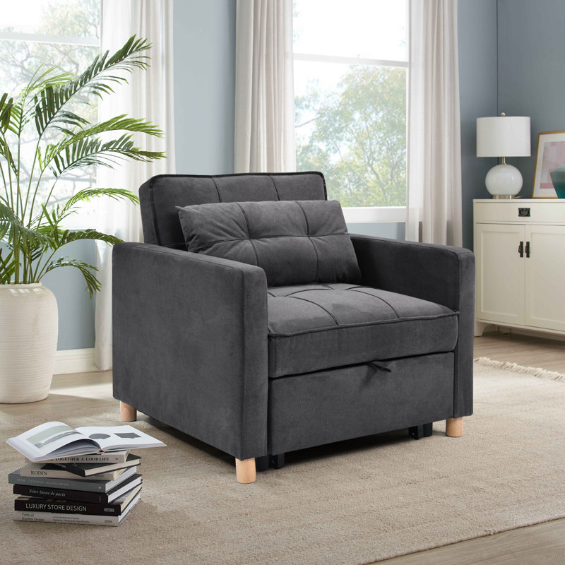 Mobarkar Velvet Accent Chair, Grey 