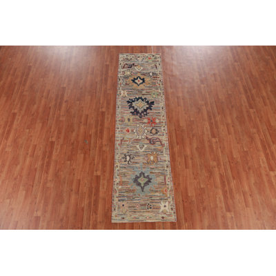 Vegetable Dye Oushak Turkish Runner Rug