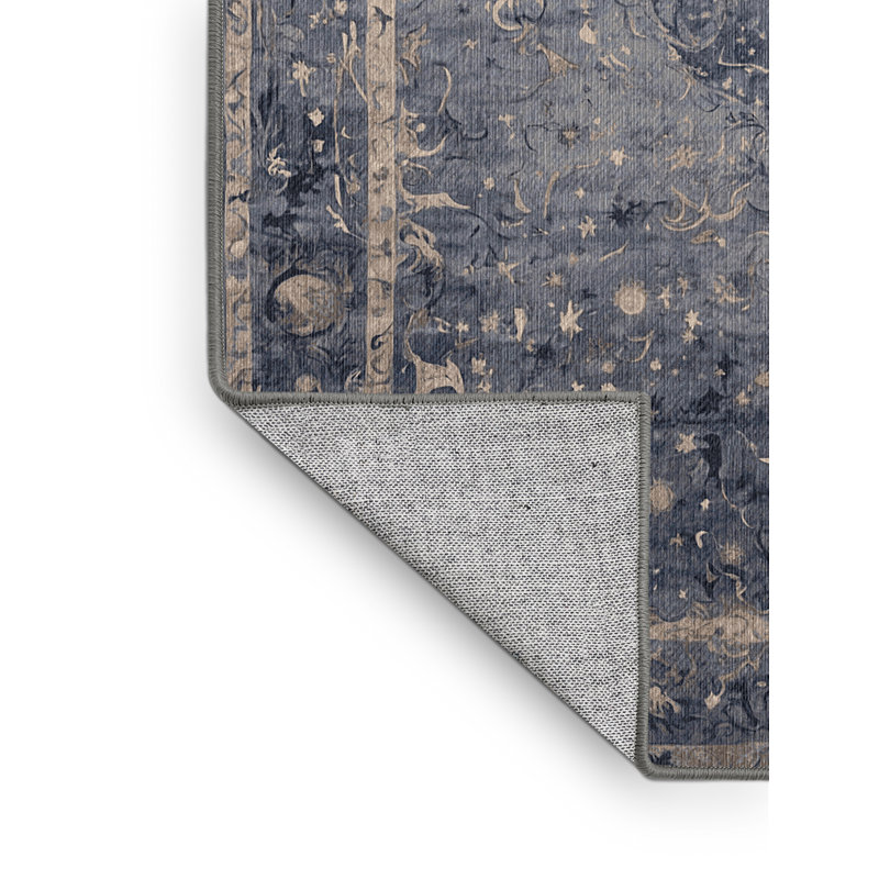 Machine Washable Gray Area Rug, Runner 2' x 4'