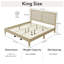 Natural Solid Wood Platform Bed with Woven Rattan Headboard, Bed Frame for Coastal, Boho & Farmhouse Bedrooms-2100772619
