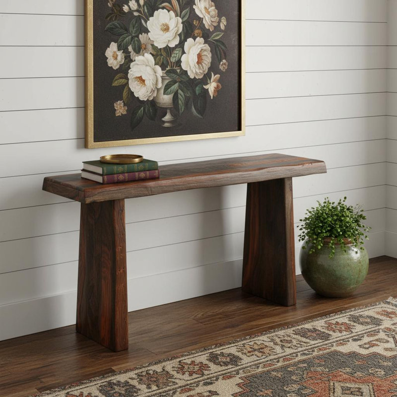 Console 60 po en bois massif brun foncé