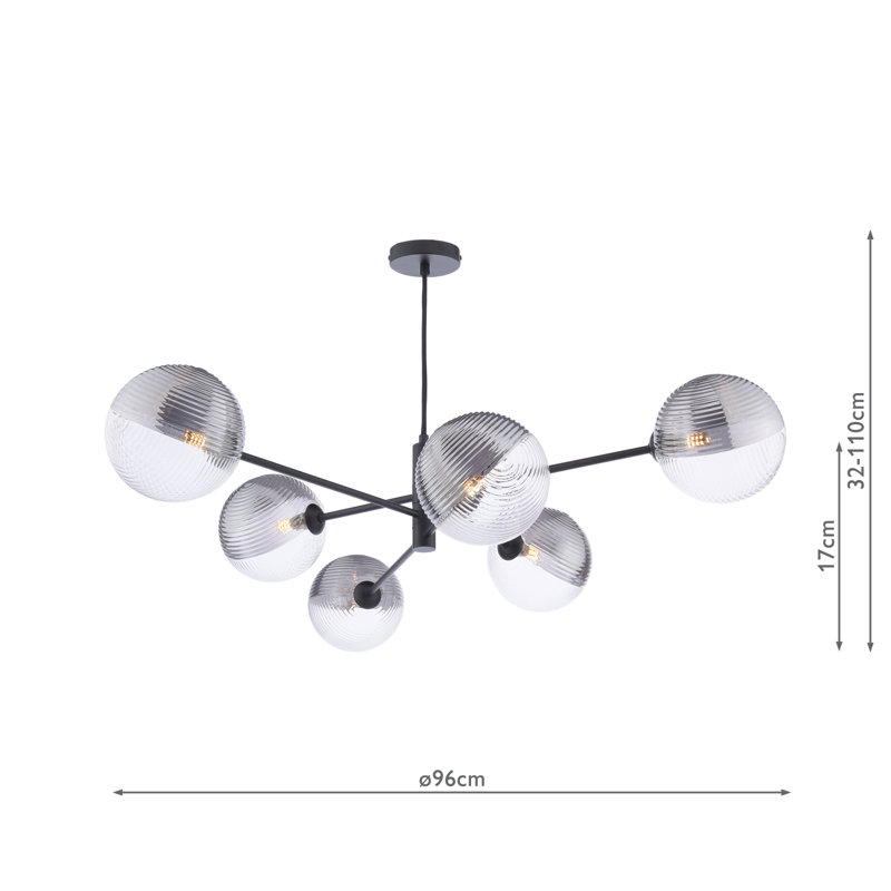 6 - Light Pendant, Matt Black