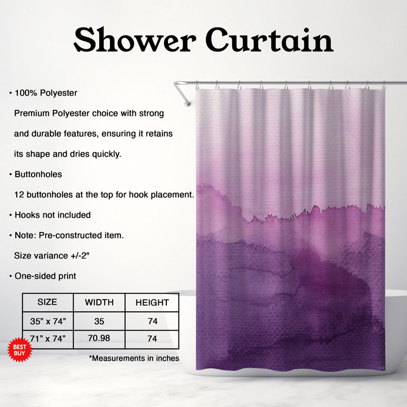 Rideau de douche 1 pièce Subtle, H 74 po x l 71 po