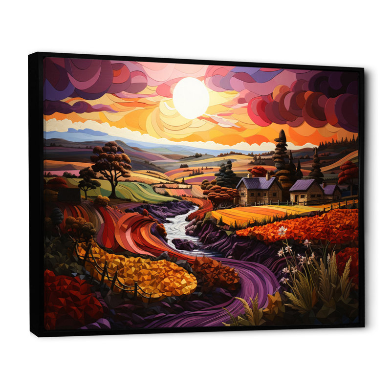«Italian Dream Pastoral I», reproduction sur toile, Cadre flottant noir, H 24 po x l 32 po x P 1 po
