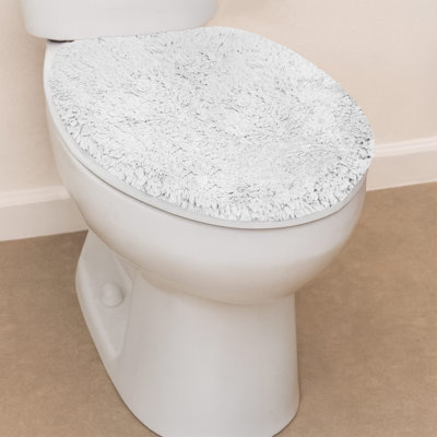 Anyla Waterford 100% Cotton Toilet Lid Cover, 18"x18", Elastic Fitted Back, Soft Absorbent Toilet Seat Lid Cover, Machine Washable