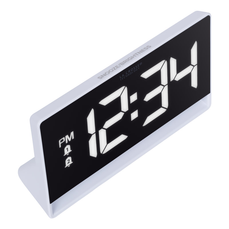 Digital Electric Tabletop Alarm White Clock with Color Changing Light