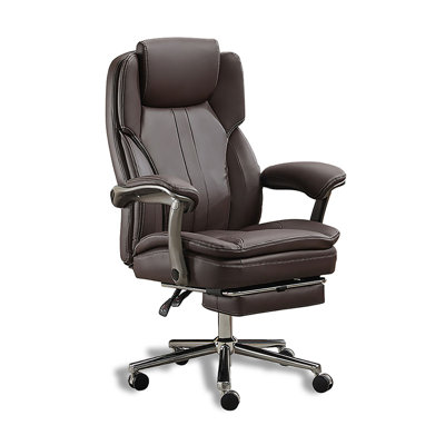 Modern Leather Office Chair with Footrest & Recline