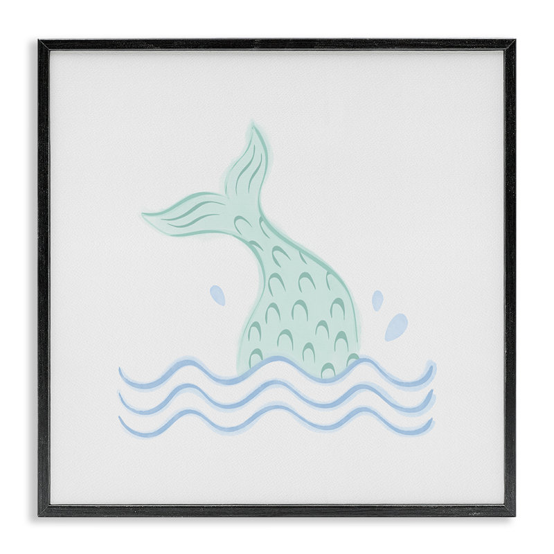 «Mermaid Tail in Water», estampe numérique par Carrie Cantwell, H 12 po x l 12 po, Giclée encadrée noir minuit