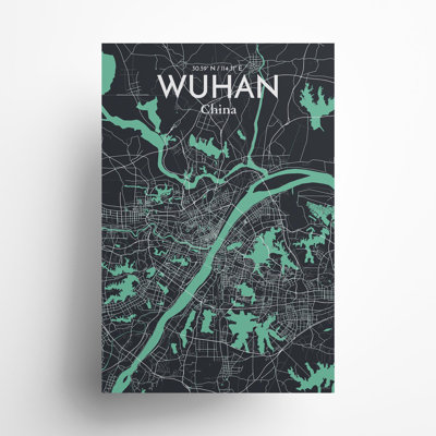 Carte de la ville de Whan, impression