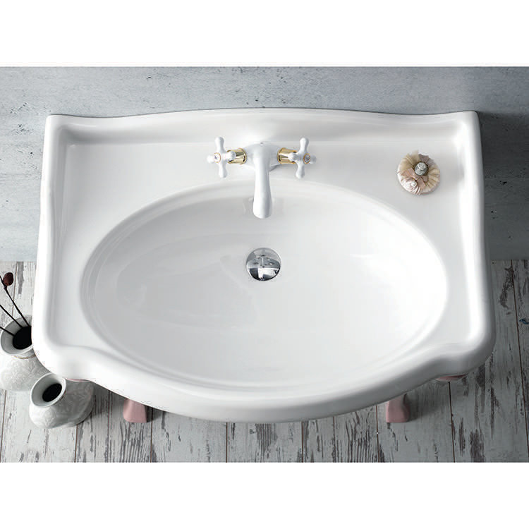 CeraStyle By Nameeks 21.06'' Glossy White Ceramic Rectangular Bathroom Sink with Overflow