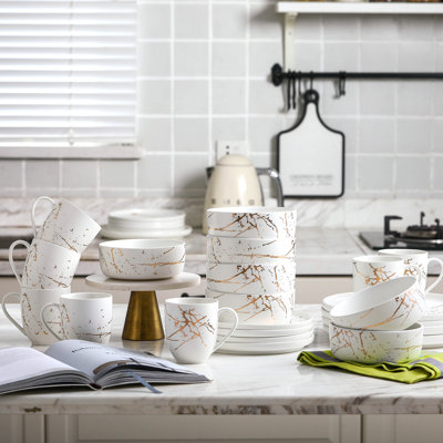 Stone Lain Zora 32-Piece Dinnerware Set Porcelain