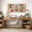 «Mid Century Modern Boho Geometric Polygon Palm Leaf», ensemble de 3 impressions sur toile-73721028-73721031