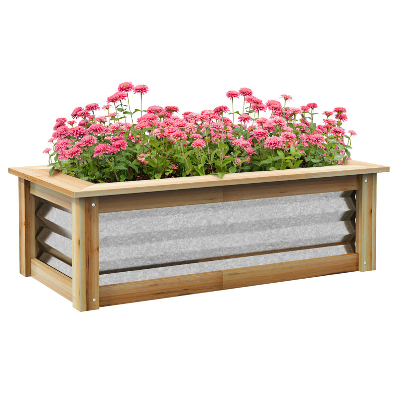 Ensemble de jardin surélevé en métal galvanisé 35,5 x 17,75 x 12 po