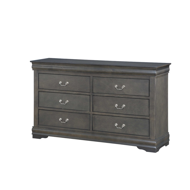 Engstrom 57'' W 6 - Drawer Dresser, Dark Gray