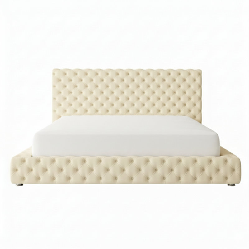 Upholstered Bed, Cream, Kingsize (5')
