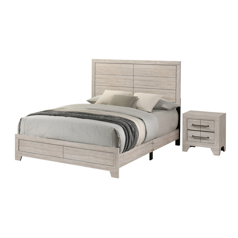 Ensemble de chambre à coucher avec lit à panneaux Deegan, Très grand