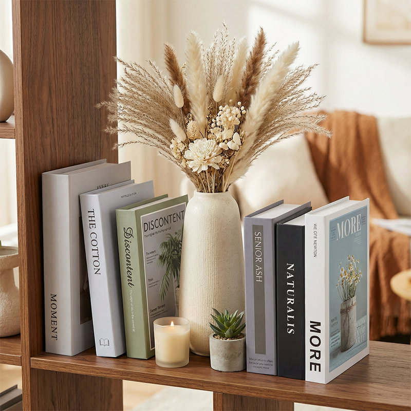 Ensemble de 6 faux livres Botanical Decorative