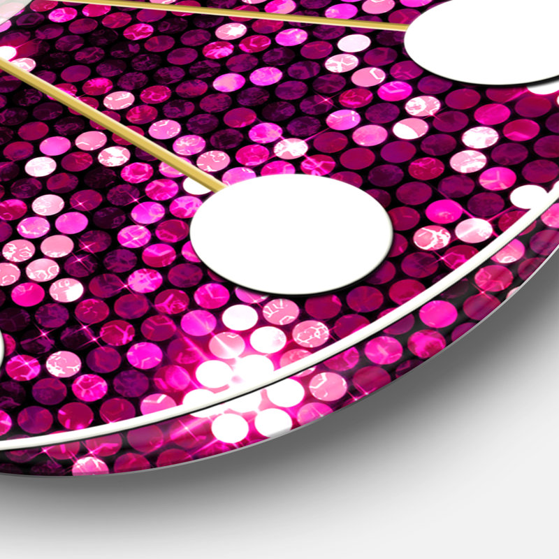 Horloge murale rose Mid-Century, Grand