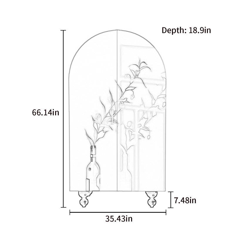 Armoire arquée avec tablettes et portes