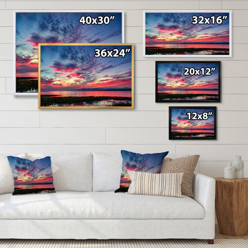 «Sunset Beach Dramatic Sky» - art mural sur toile nautique et côtier, H 8 po x l 12 po x P 0,1 po