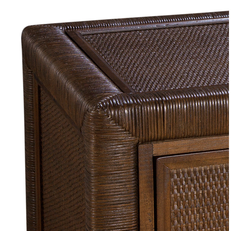 Warwick 3-Drawer Wicker Chest, Satin Brass, Hazel