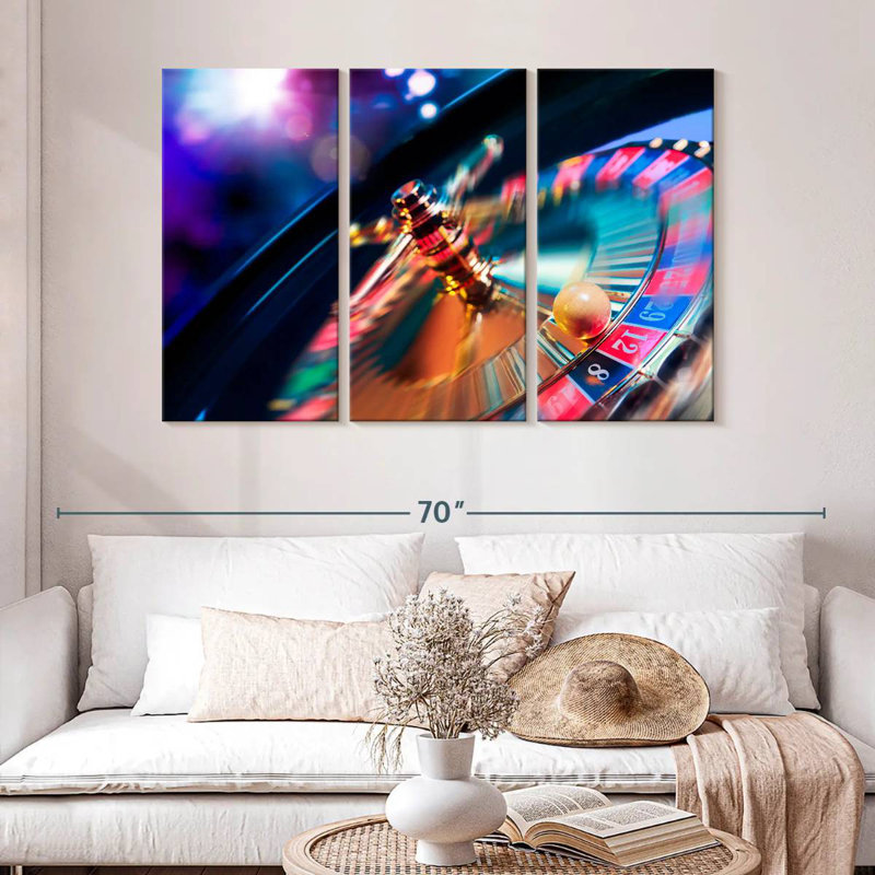 Senne Spinning Neon Roulette, 32" H x 50" W