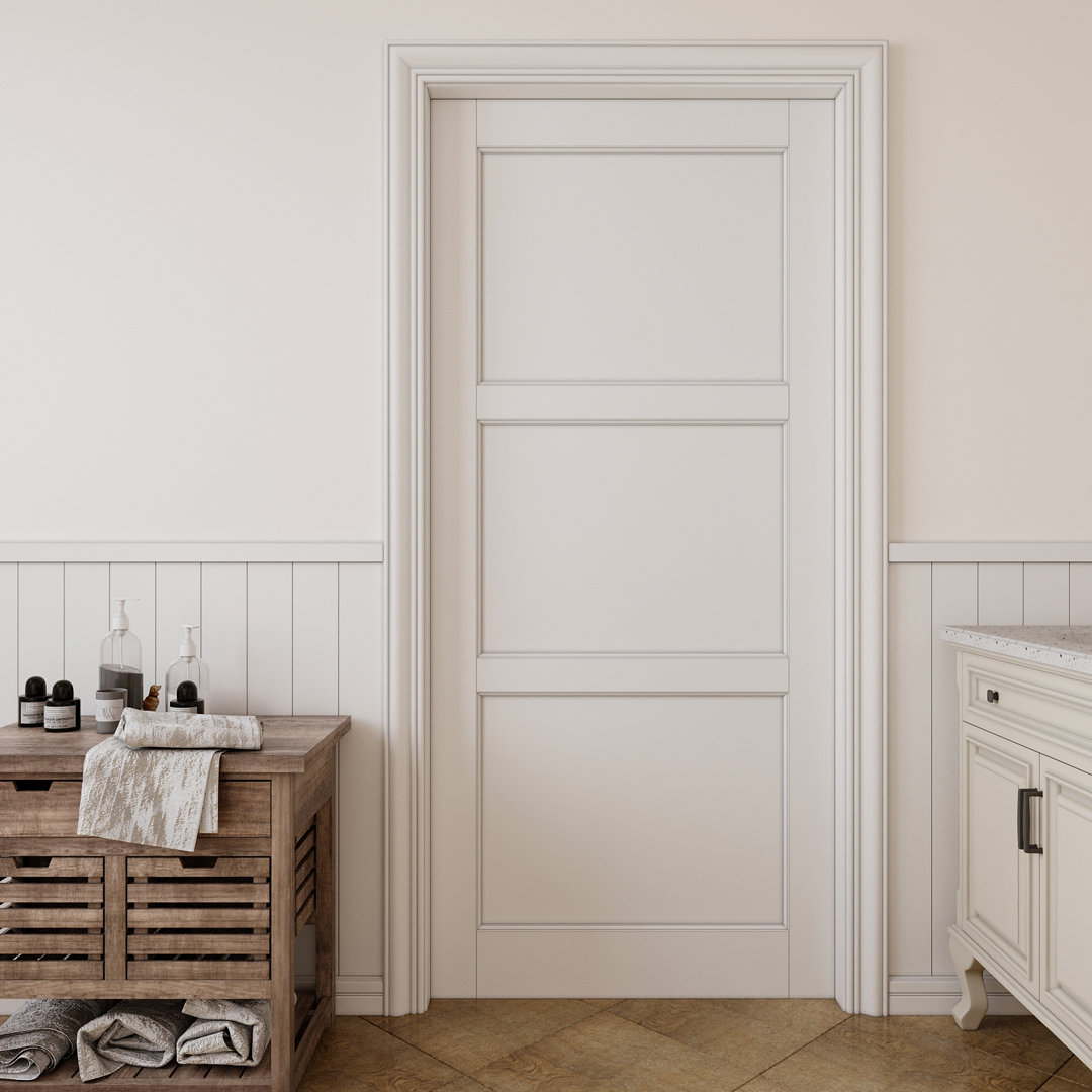 80" Primed Solid Wood Pantry Sliding Closet Door Panel Sliding Pocket Door With Hardware Kit Home Worthy 