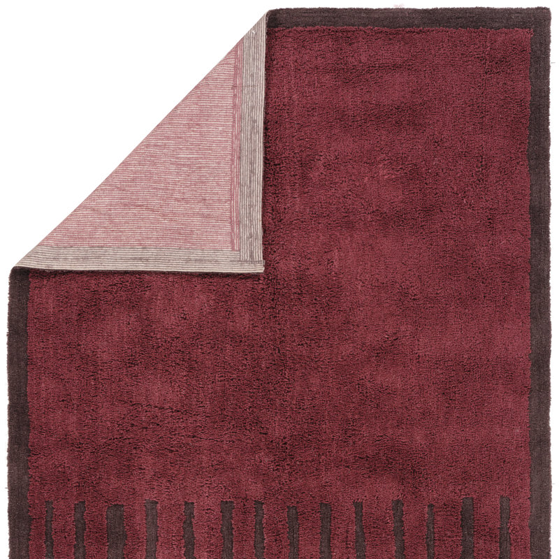 Lindholm Handtufted Washable Wool Blend Solid Purple Area Rug, Rectangle 7'9" x 9'9"